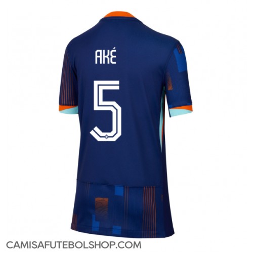 Camisa de time de futebol Holanda Nathan Ake #5 Replicas 2º Equipamento Feminina Europeu 2024 Manga Curta